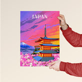 Japan Land of the Rising Sun Vibrant Travel Poster